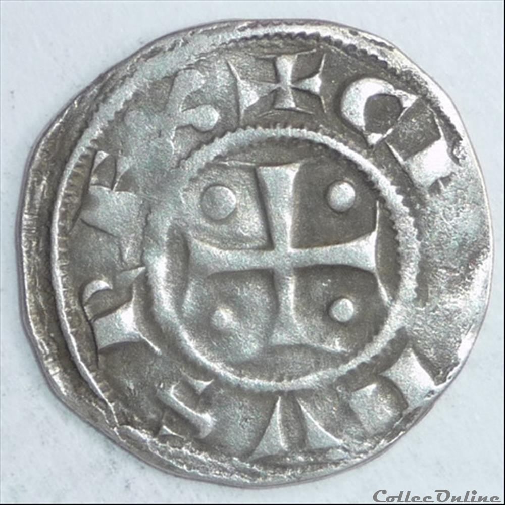 Anonymes (vers 1100) . Denier monnaie france feodale anonymes vers 1100 denier