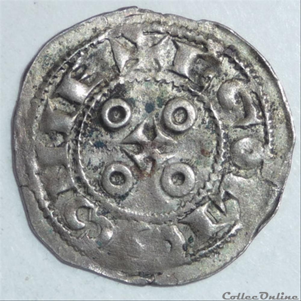Immobilisation au nom de Louis (XIIème siècle). Denier monnaies europe medievale france feodales immobilisation au nom de louis xiieme siecle denier