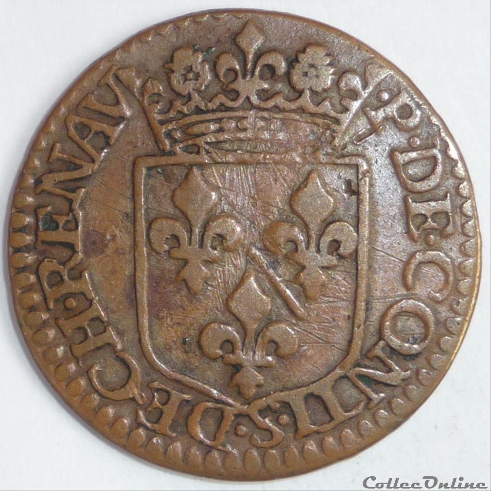 monnaie france feodale francois de bourbon conti 1605 1614 liard