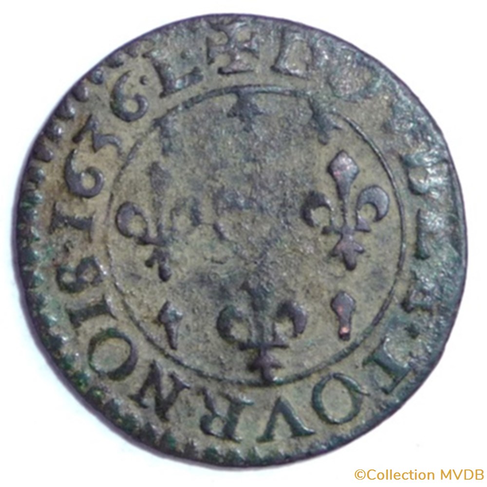Maximilien 1er de Béthune (1606-1641). Double tournois monnaies europe medievale france feodales maximilien 1er de bethune 1606 1641 double tournois