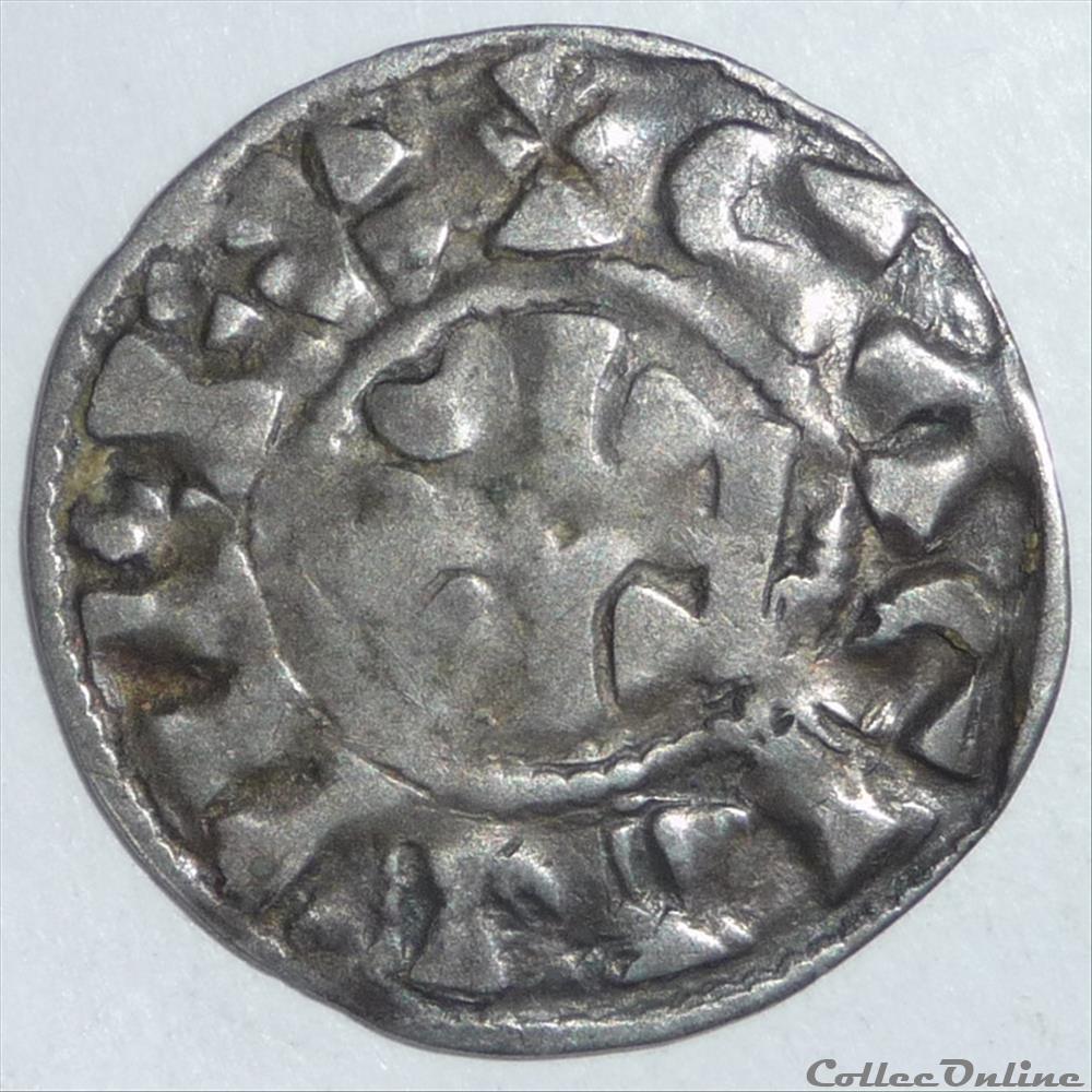 Anonymes (Xème siècle). Denier monnaie france feodale anonymes xeme siecle denier
