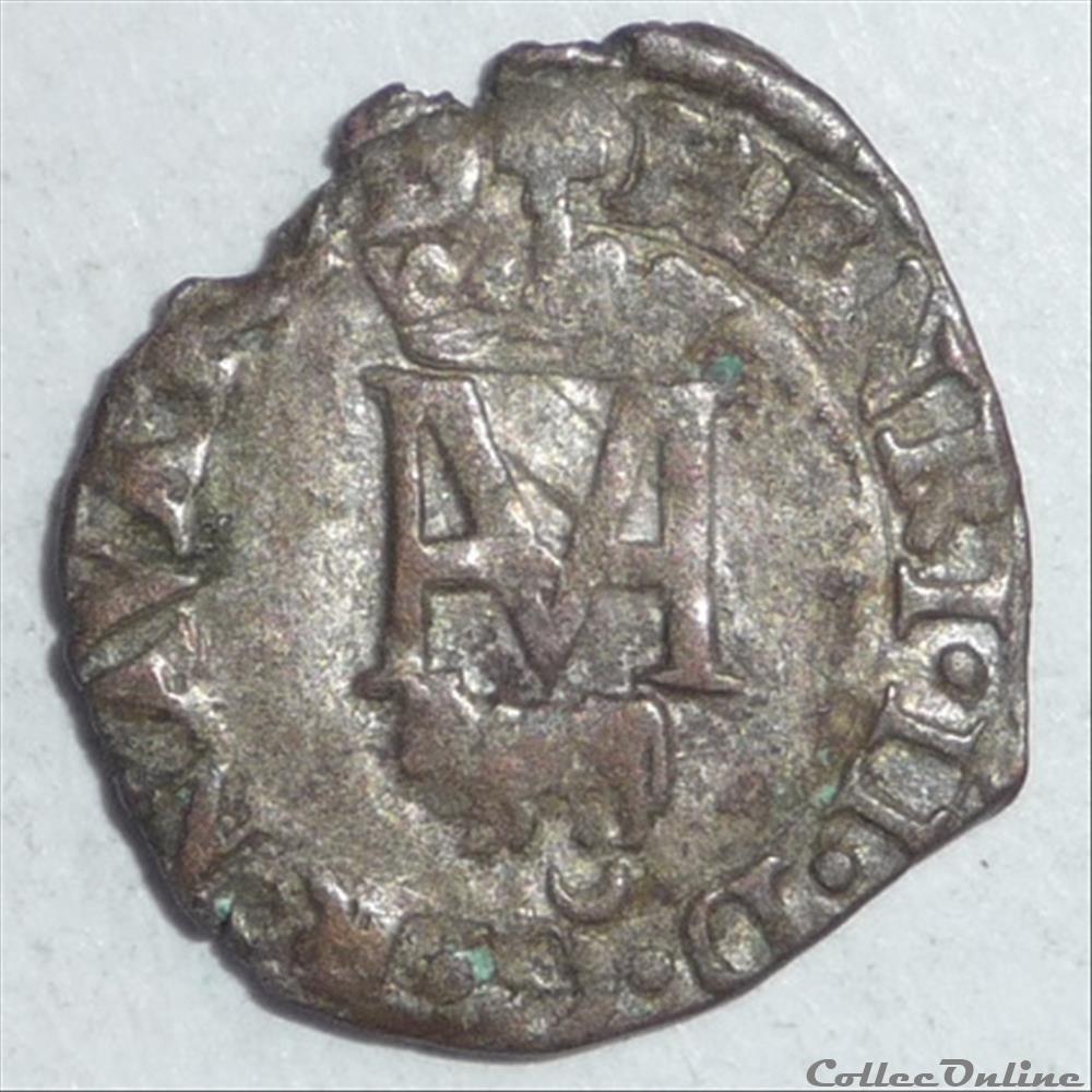 monnaie france feodale henri ii et marguerite de valois 1572 1589 liard