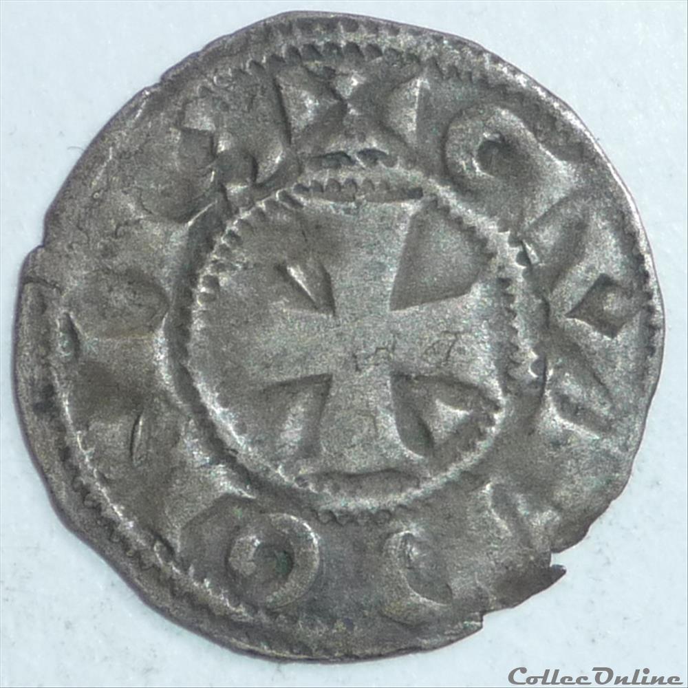 Gui de Dampierre (1202-1213). Denier monnaie france feodale gui de dampierre 1202 1213 denier