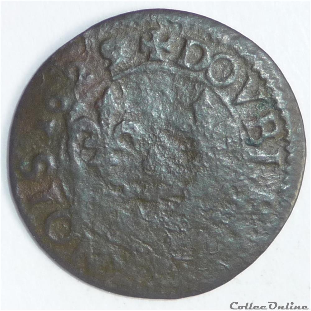 François de Bourbon-Conti (1605-1614). Double tournois monnaie france feodale francois de bourbon conti 1605 1614 double tournois