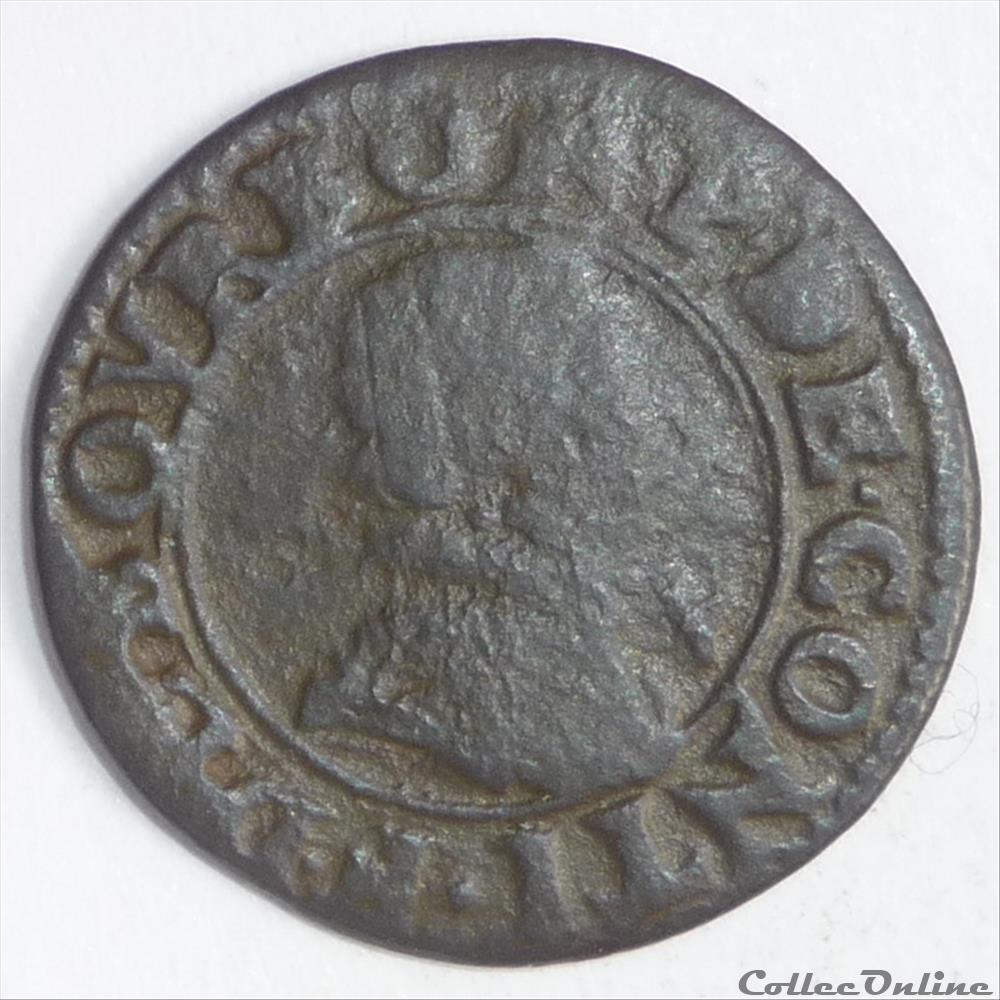 François de Bourbon-Conti (1605-1614). Double tournois monnaie france feodale francois de bourbon conti 1605 1614 double tournois