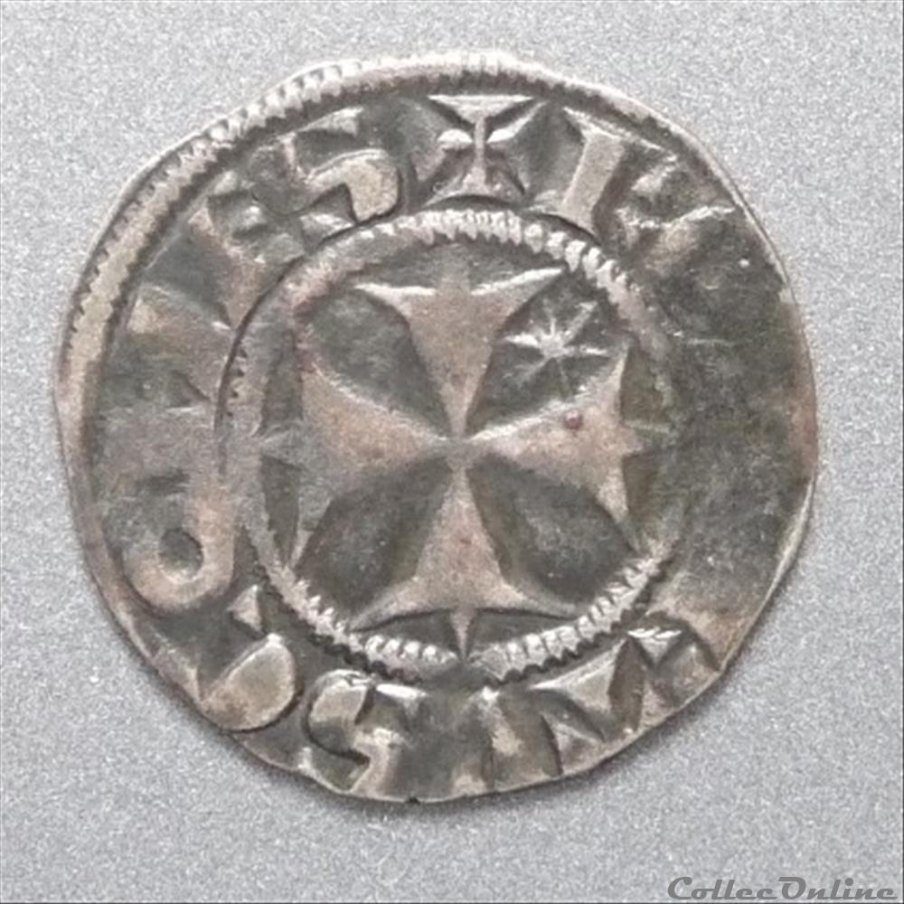 Robert de Flandre (1271-1296). Denier monnaie france feodale robert de flandre 1271 1296 denier