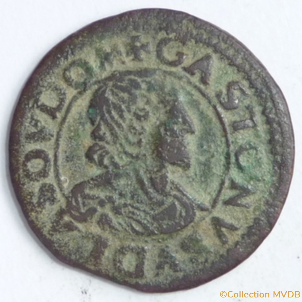 Gaston d'Orléans (1627-1650). Double tournois monnaie france feodale gaston orleans 1627 1650 double tournois