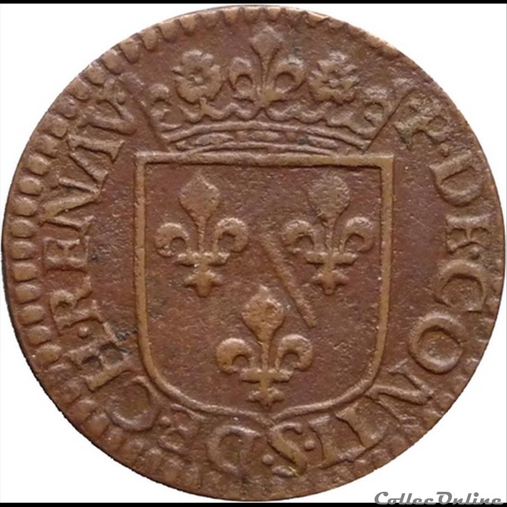 François de Bourbon-Conti (1605-1614). Liard monnaie france feodale francois de bourbon conti 1605 1614 liard