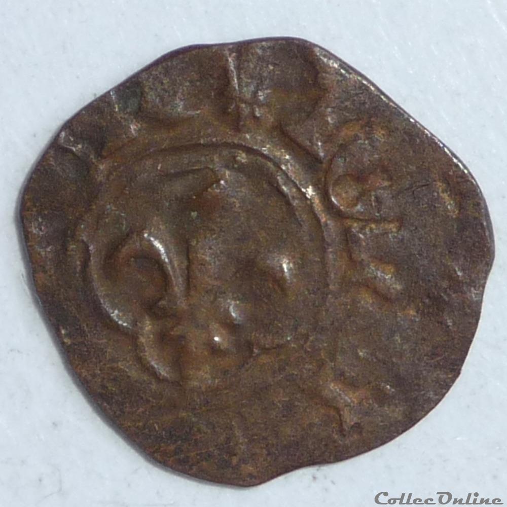 Jeanne de Merwede (1450-1467) - denier monnaie france feodale jeanne de merwede 1450 1467 denier