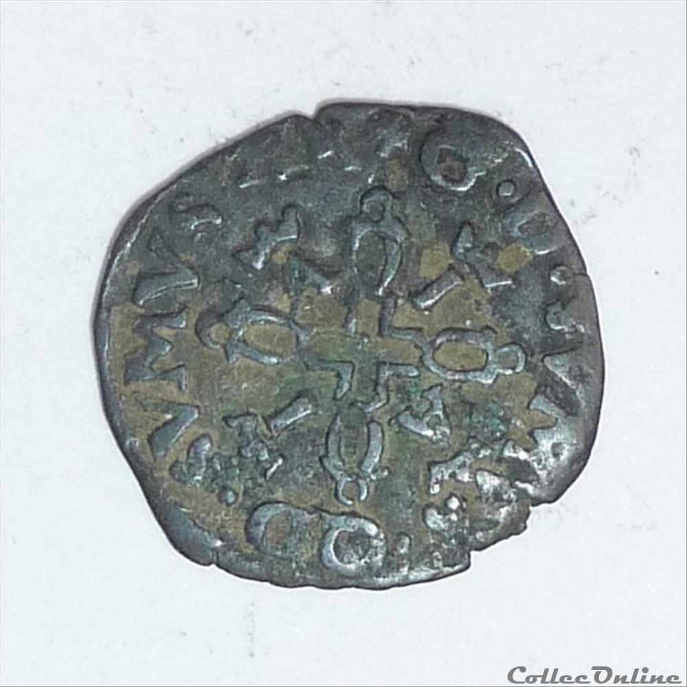 Antoine de Bourbon et Jeanne d'Albret (1555-1562): Liard monnaie france feodale antoine de bourbon et jeanne albret 1555 1562 liard
