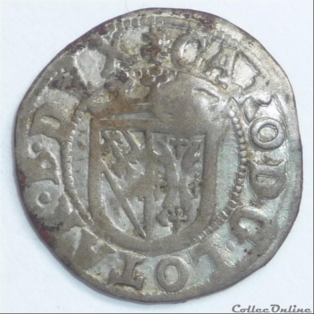 Charles III (1545-1603). Sol ou carolus monnaie france feodale charles iii 1545 1603 sol ou carolus