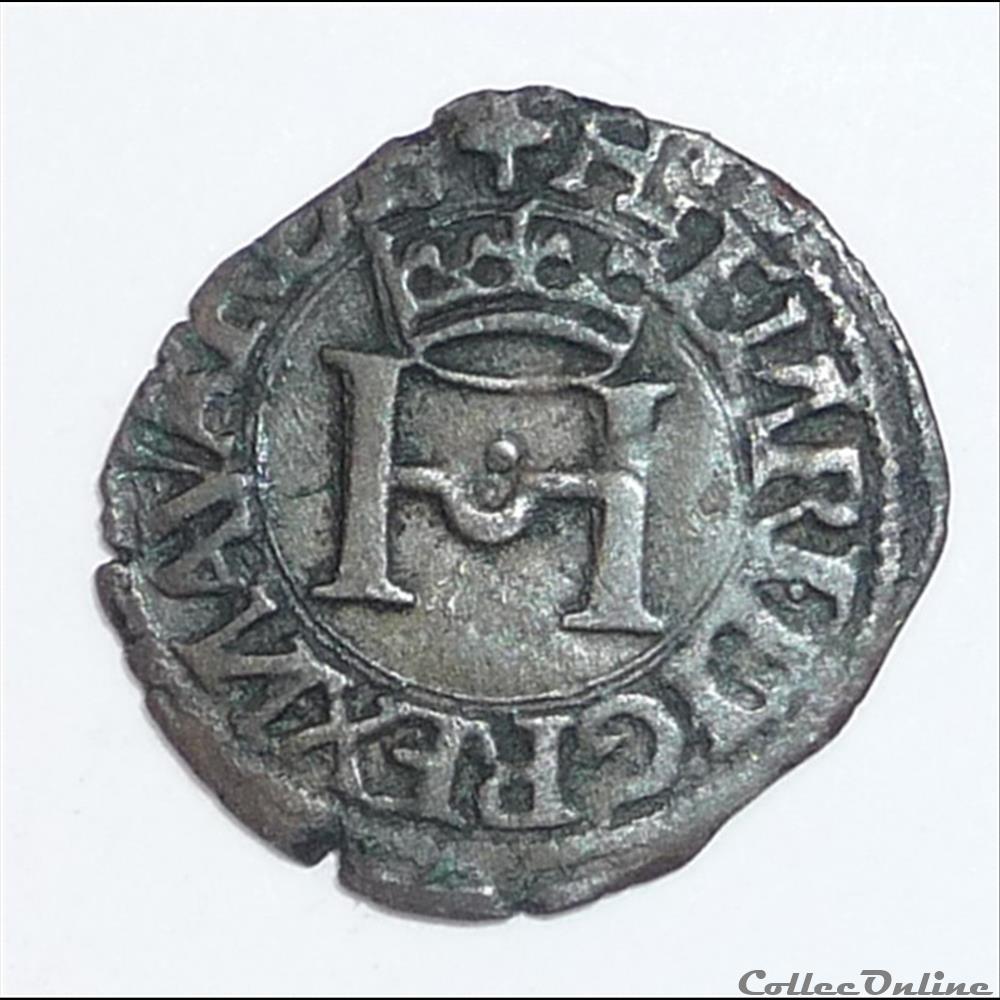 Henri 1er d' Albret (1516-1555): Liard monnaie france feodale henri 1er albret 1516 1555 liard