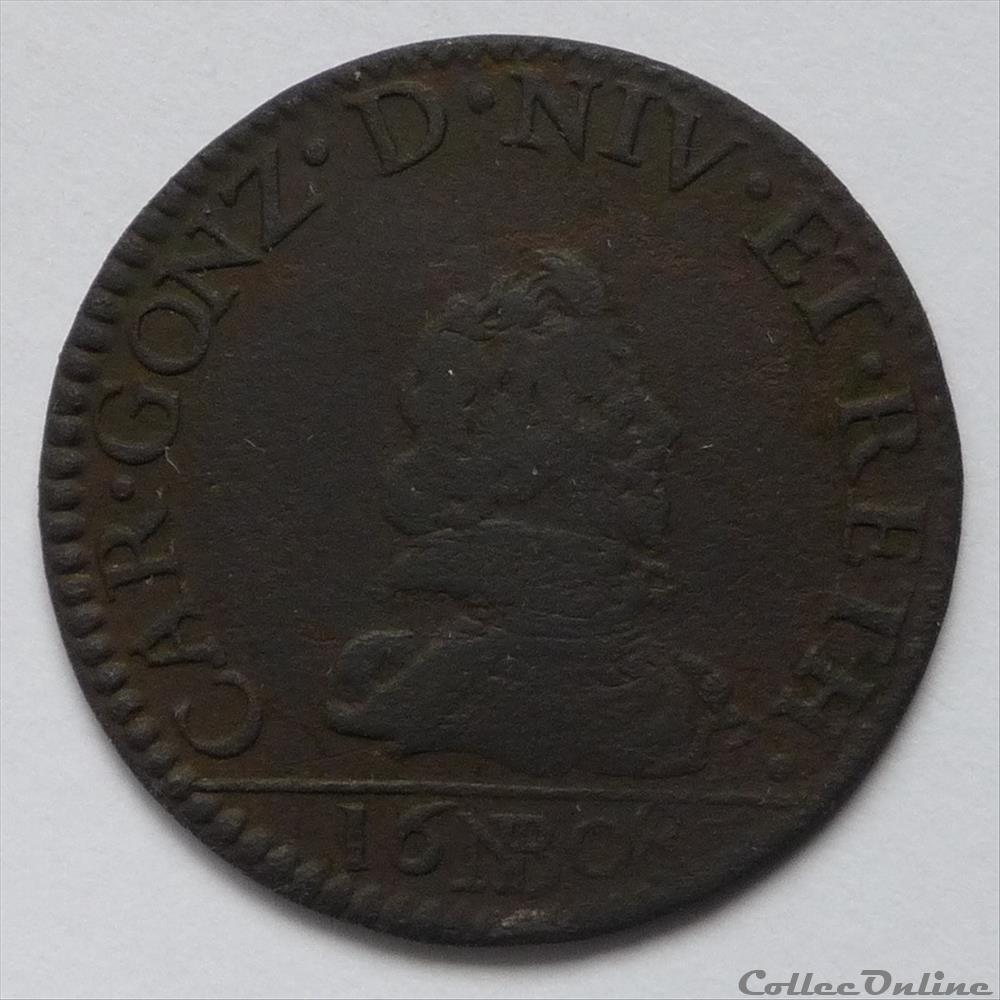 Charles 1er de Gonzague (1601-1637). Liard signé de Nicolas Briot 3 monnaie france feodale charles 1er de gonzague 1601 1637 liard signe de nicolas briot