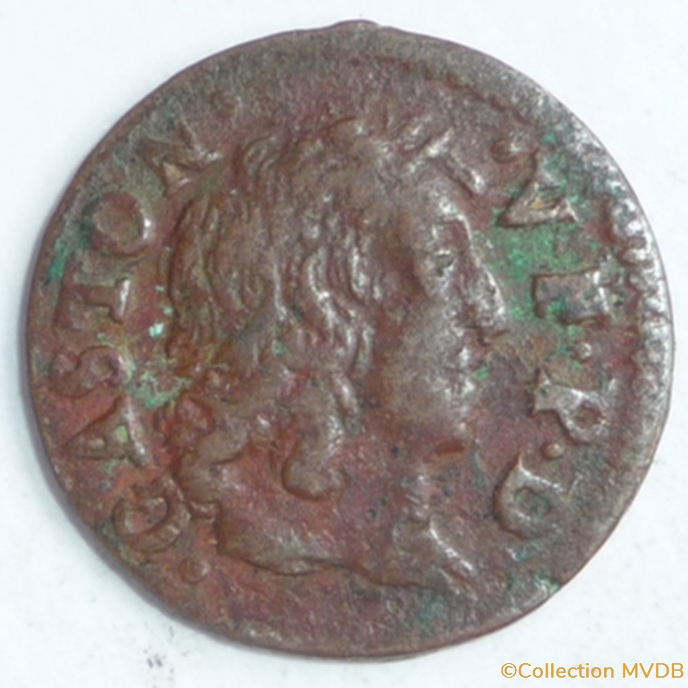Gaston d'Orléans (1627-1650). Denier tournois monnaie france feodale gaston orleans 1627 1650 denier tournois