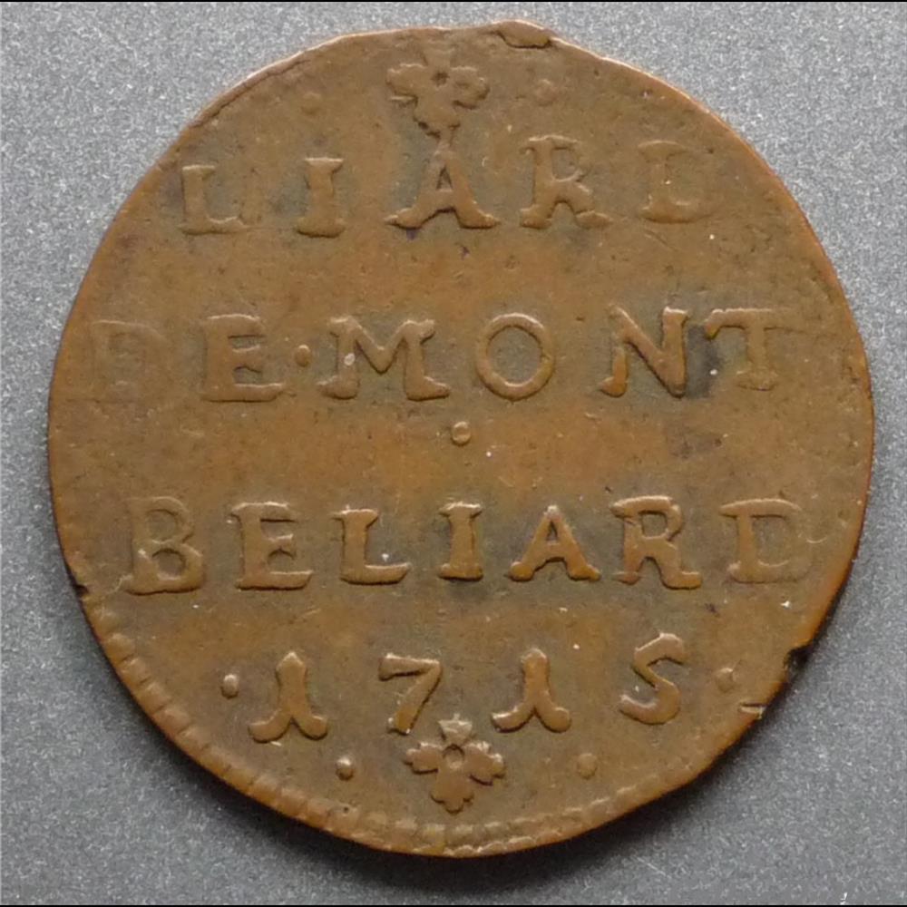 Léopold-Eberhard (1699-1723). Liard monnaie france feodale leopold eberhard 1699 1723 liard