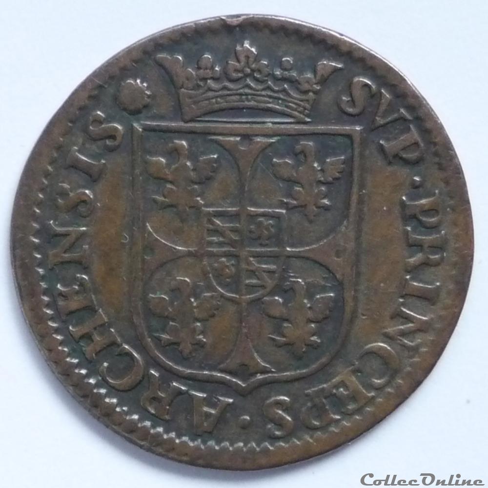 Charles 1er de Gonzague (1601-1637). Liard fauté monnaie france feodale charles 1er de gonzague 1601 1637 liard faute