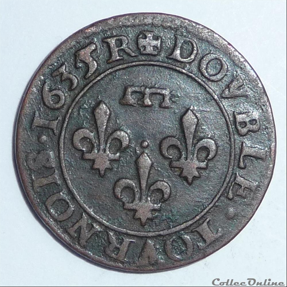 monnaies europe medievale france feodales gaston orleans 1627 1650 double tournois