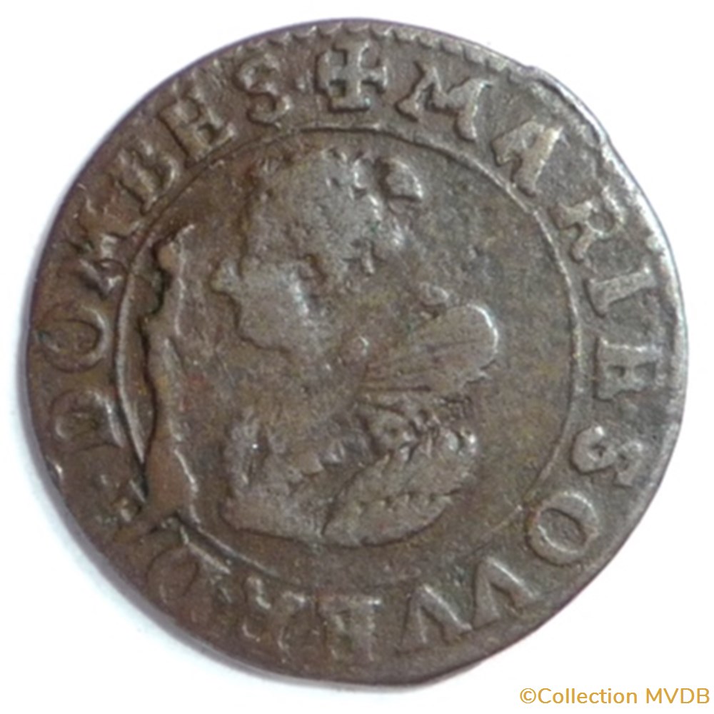 Marie de Montpensier (1608-1627). Double tournois monnaies france feodales marie de montpensier 1608 1627 double tournois