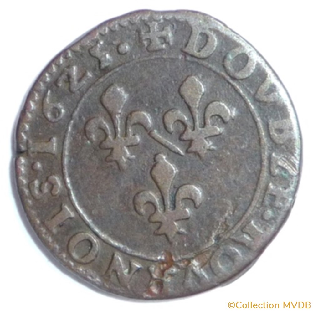 Marie de Montpensier (1608-1627). Double tournois monnaies france feodales marie de montpensier 1608 1627 double tournois