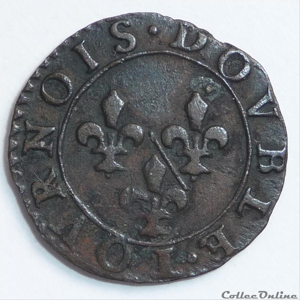 François de Bourbon-Conti (1605-1614). Double tournois monnaie france feodale francois de bourbon conti 1605 1614 double tournois