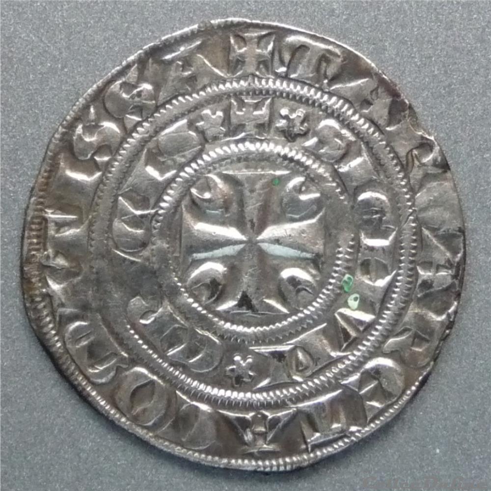 Marguerite de Constantinople (1244-1280) - Petit gros monnaie france feodale marguerite de constantinople 1244 1280 petit gros