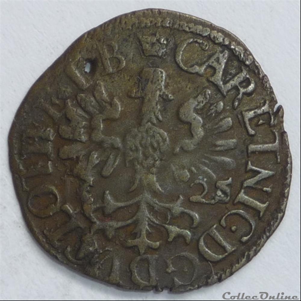 monnaie france feodale charles iv et nicole 1624 1625 demi gros