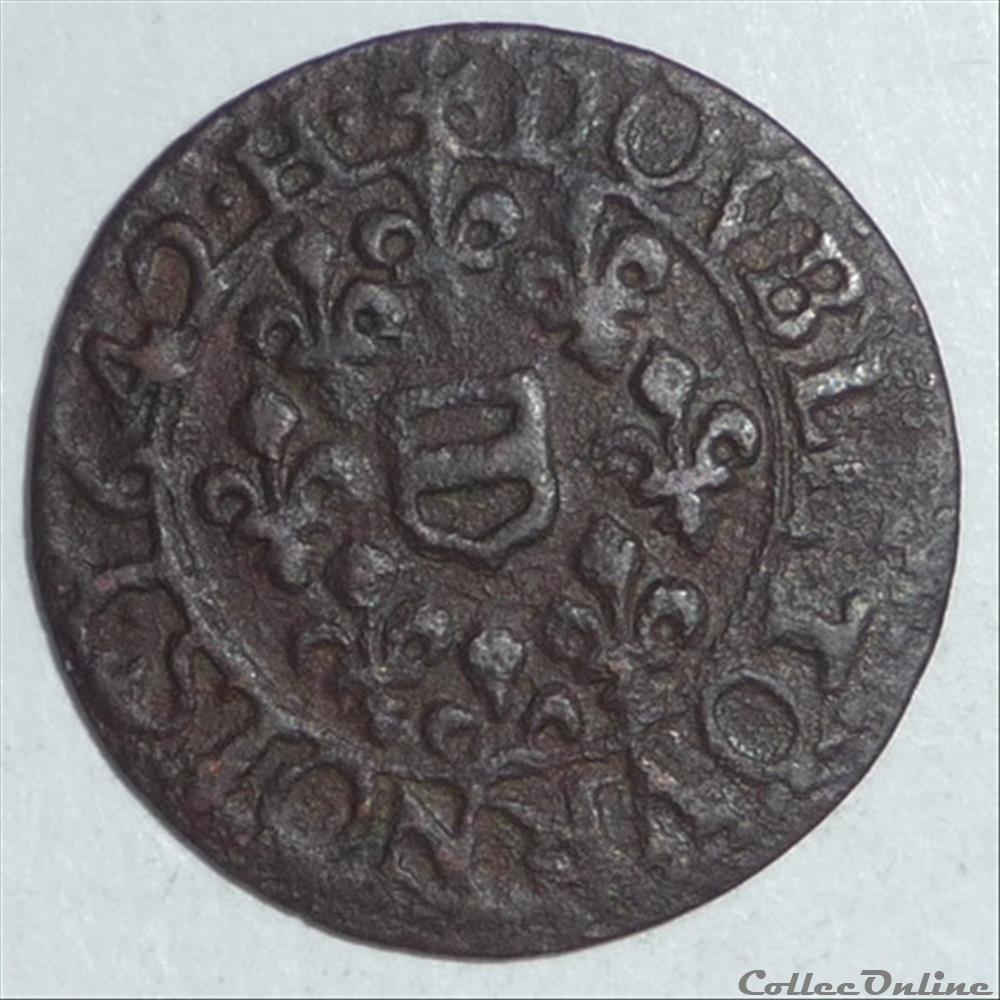 Maximilien III de Béthune (1641-1661). Double tournois monnaies france feodales maximilien iii de bethune 1641 1661 double tournois