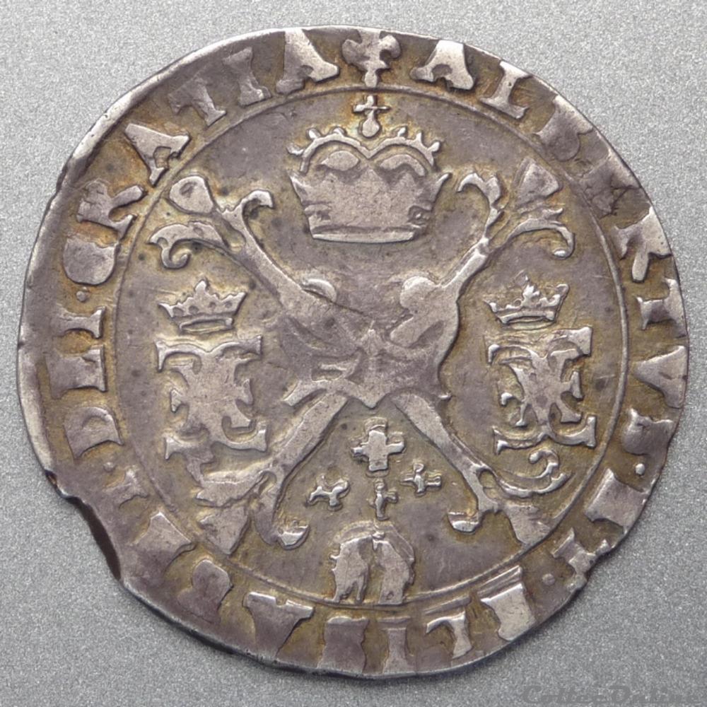 Albert et Isabelle (1598-1621) - Quart de patagon monnaie france feodale albert et isabelle 1598 1621 quart de patagon