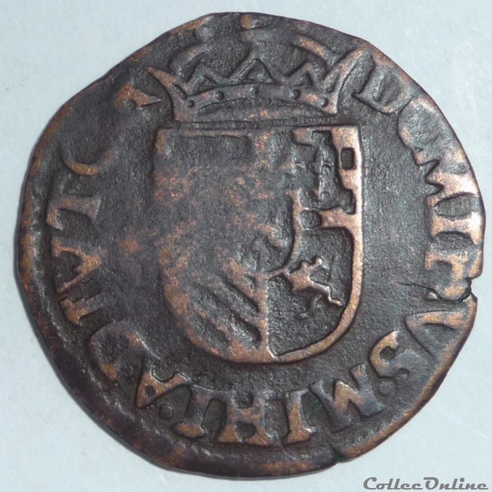 Philippe II d' Espagne (1555-1598) . Liard monnaie france feodale philippe ii espagne 1555 1598 liard