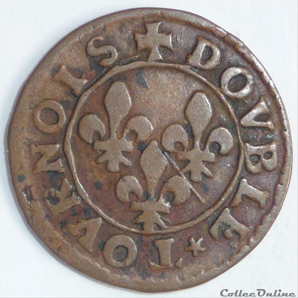 François de Bourbon-Conti (1605-1614). Double tournois monnaie france feodale francois de bourbon conti 1605 1614 double tournois