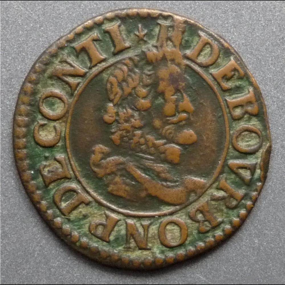 François de Bourbon-Conti (1605-1614). Double tournois monnaie france feodale francois de bourbon conti 1605 1614 double tournois