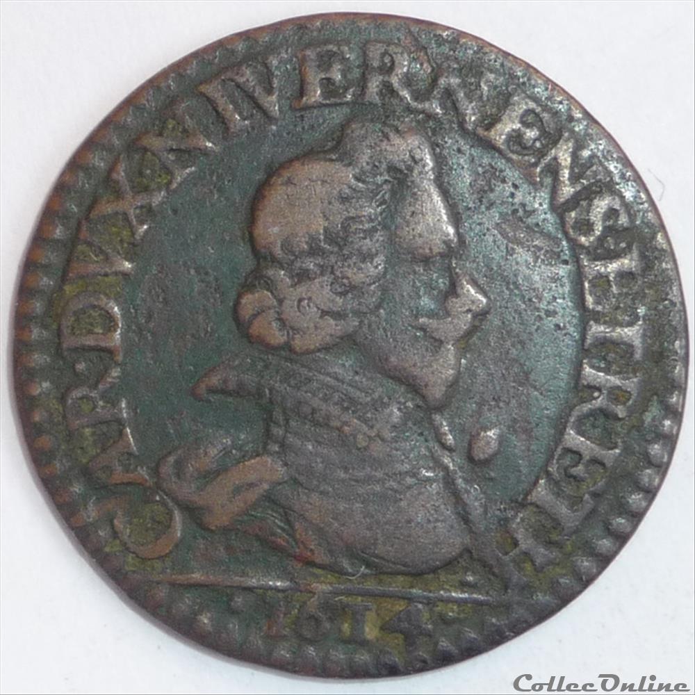 Charles 1er de Gonzague (1601-1637). Liard monnaie france feodale charles 1er de gonzague 1601 1637 liard