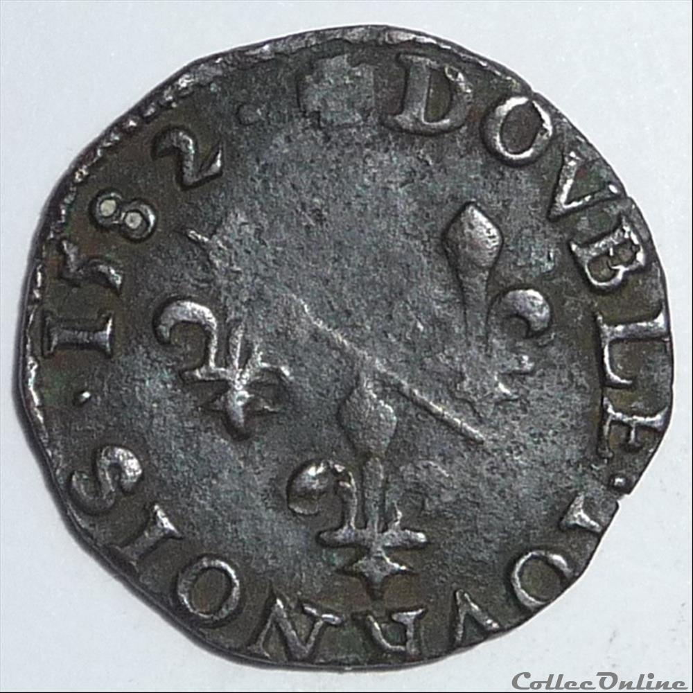 Louis II de Montpensier (1560-1582). Double tournois monnaie france feodale louis ii de montpensier 1560 1582 double tournois