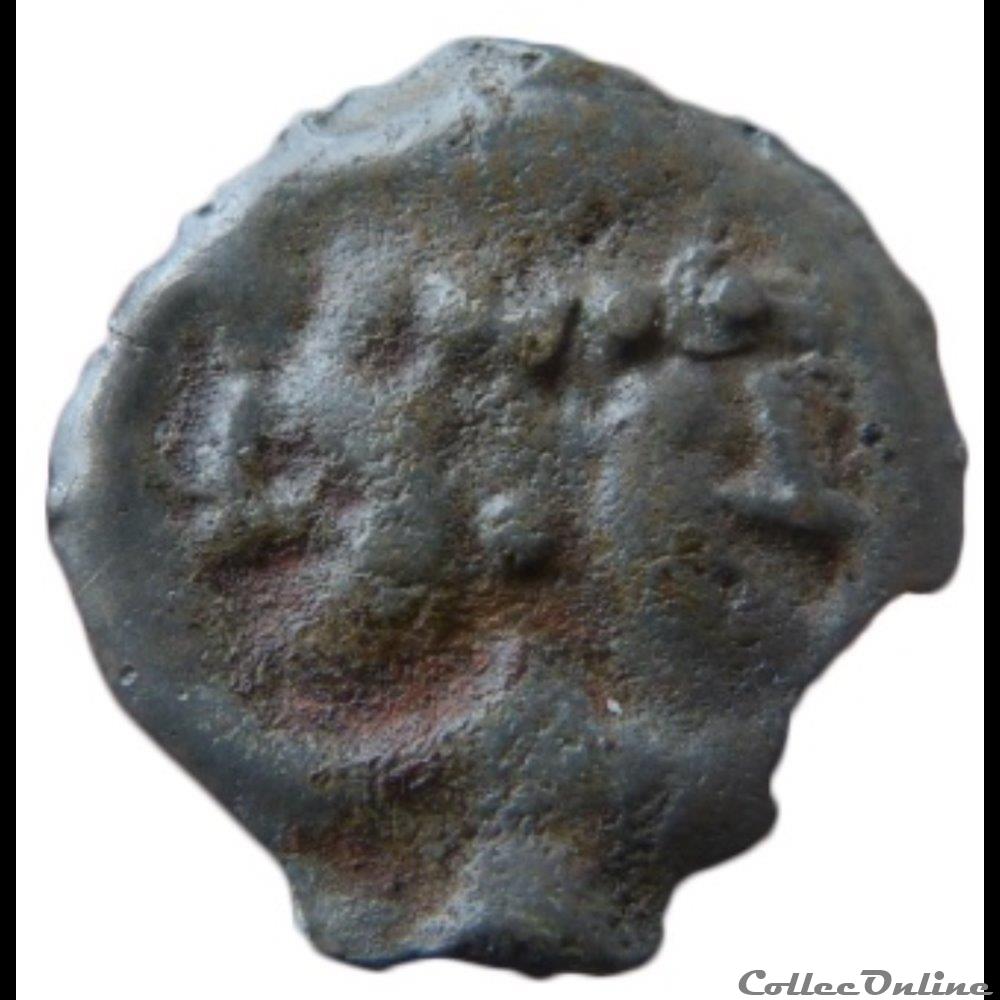 Série 968 DT S 3264 A var potin à la tête janiforme monnaie antique gauloise serie 968 dt s 3264 a var potin a la tete janiforme