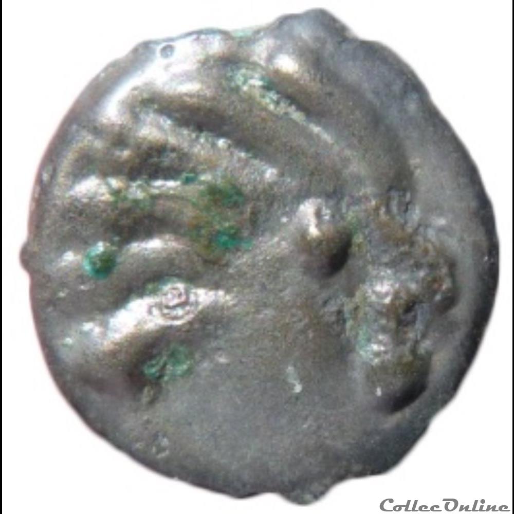 Série 559 DT 2645 Potin à la tête d'indien / sanglier monnaie antique gauloise serie 559 dt 2645 potin a la tete indien sanglier