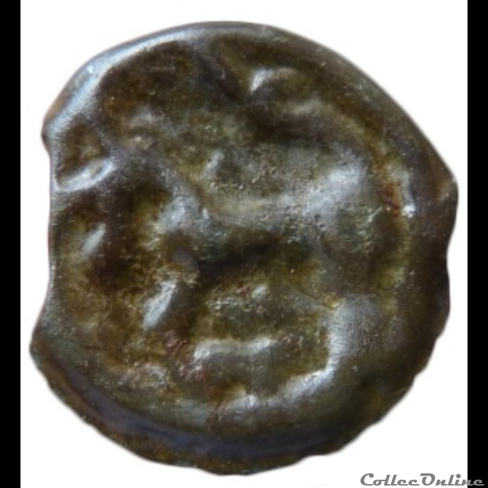 monnaie antique gauloise serie 559 dt 150 potin a la tete casquee et a la rosace