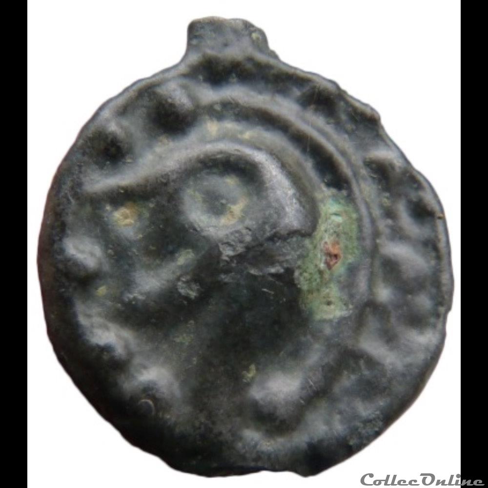 monnaie antique gauloise dt2656 potin au cheval et aux deux tetes coupees