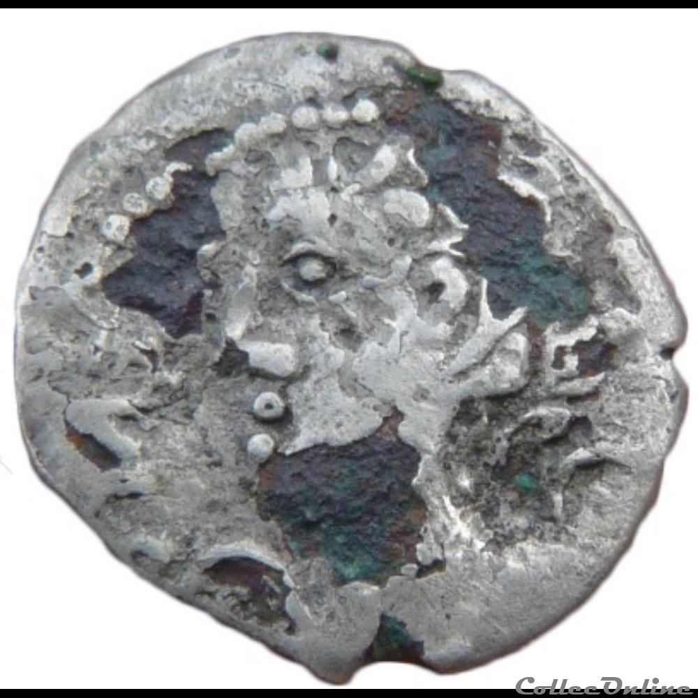 Série 83 DT 640 Quinaire ATEVLA / VLATOS au pentacle monnaie antique gauloise serie 83 dt 640 quinaire atevla vlatos au pentacle