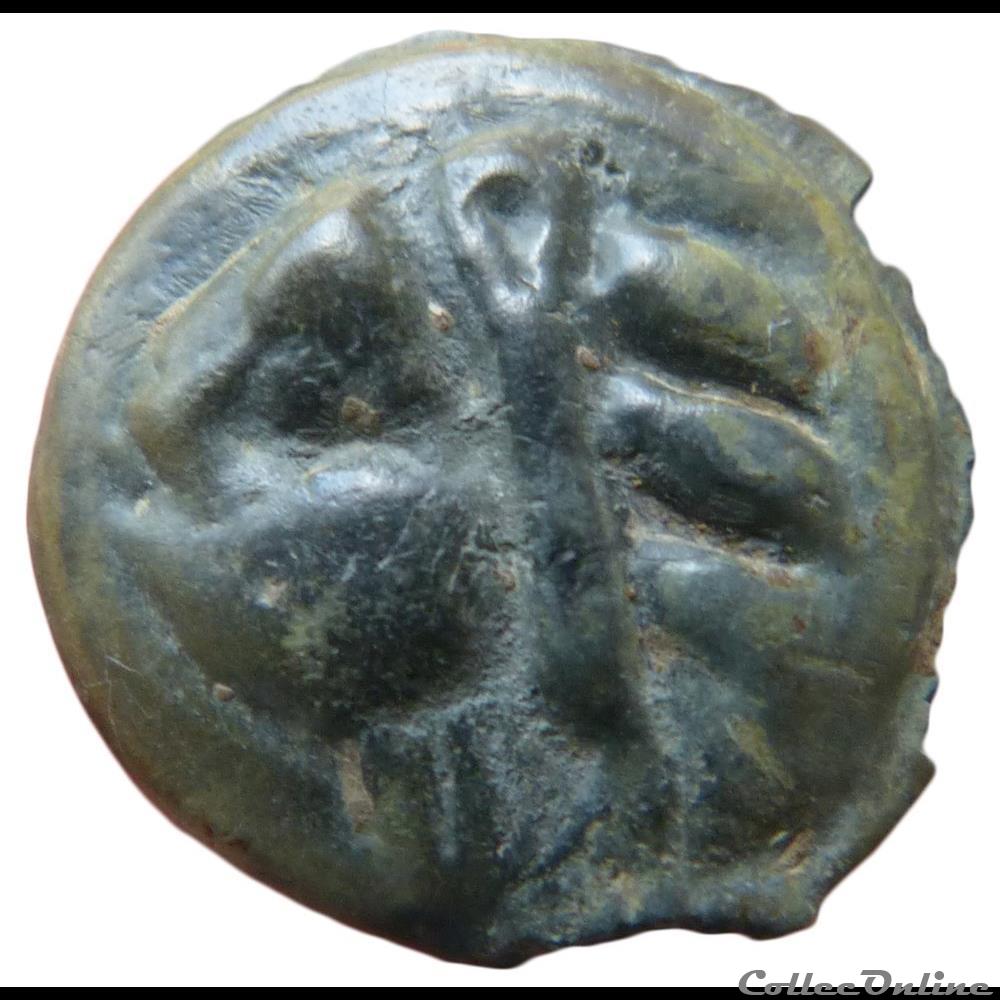 Série 38 ( classe I b ) potin à la tête d'indien monnaie antique gauloise serie 38 classe i b potin a la tete indien