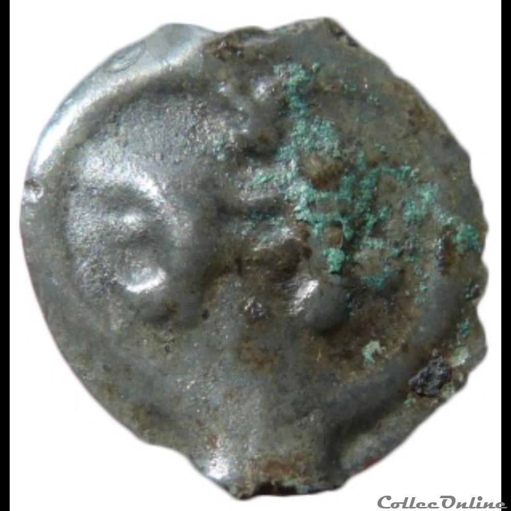 Série 968 DT S 3264 A var potin à la tête janiforme monnaie antique gauloise serie 968 dt s 3264 a var potin a la tete janiforme