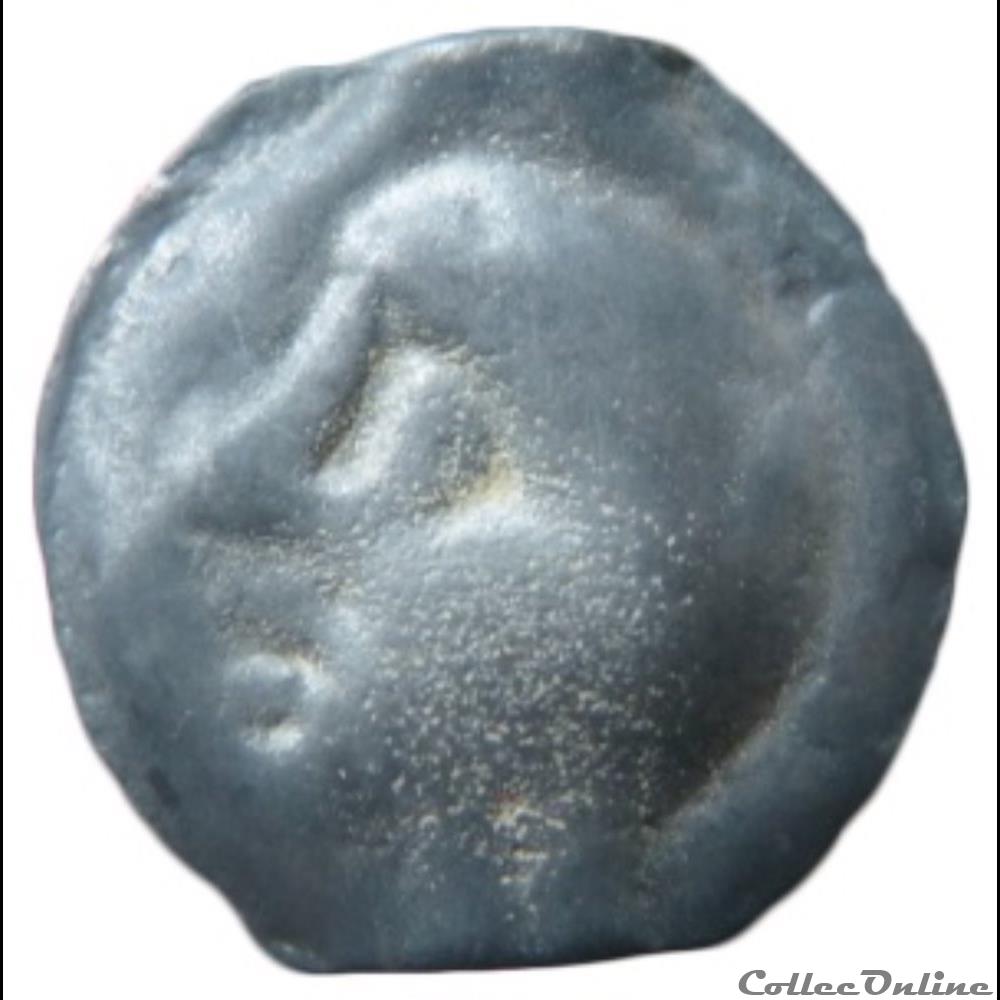 DT 228 potin tête chauve / sanglier monnaie antique gauloise dt 228 potin tete chauve sanglier
