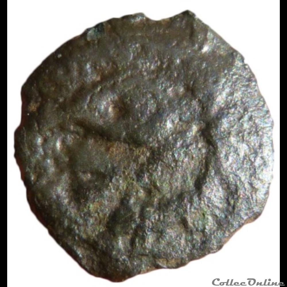 Série 60 DT 532 potin à la tête hirsute monnaie antique gauloise serie 60 dt 532 potin a la tete hirsute