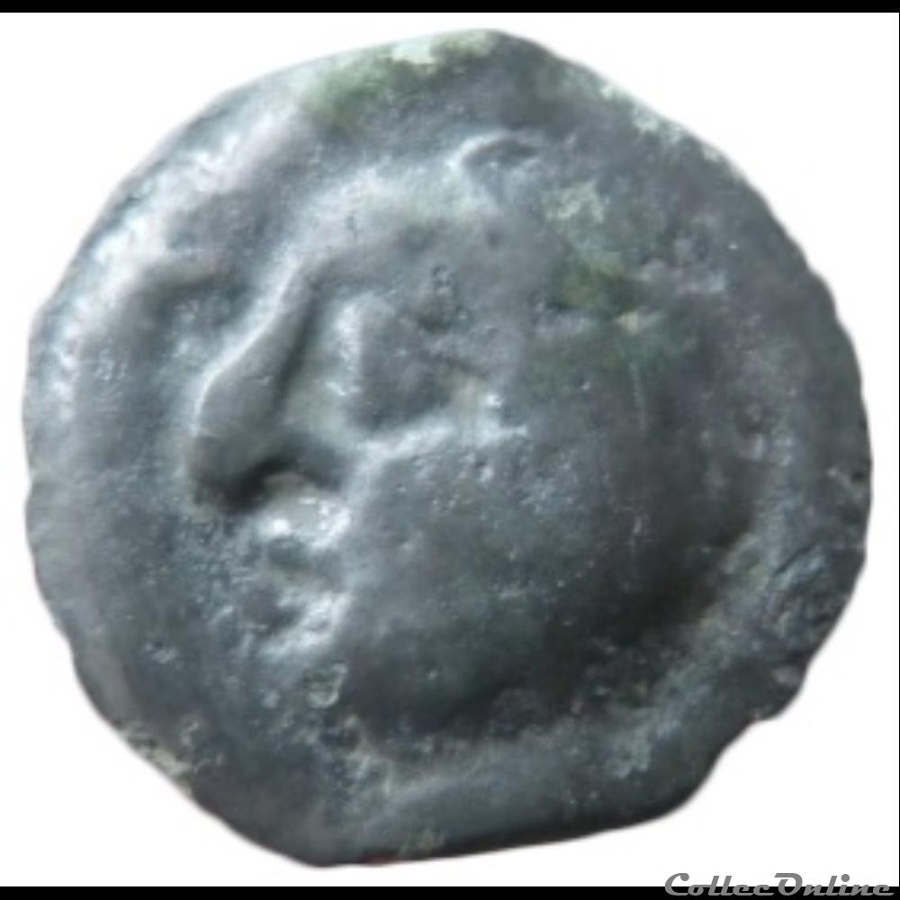 DT 228 potin tête chauve / sanglier monnaie antique gauloise dt 228 potin tete chauve sanglier