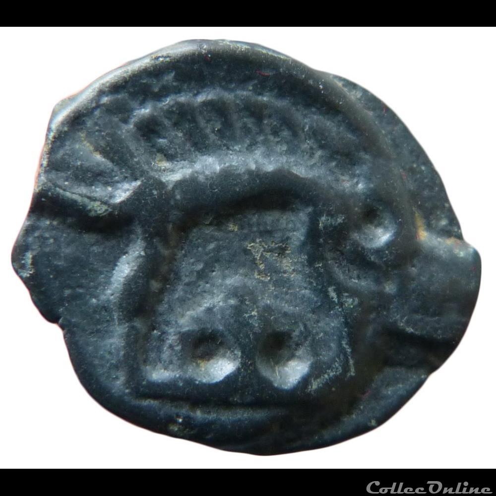monnaie antique gauloise serie 38 classe i j potin a la tete indien