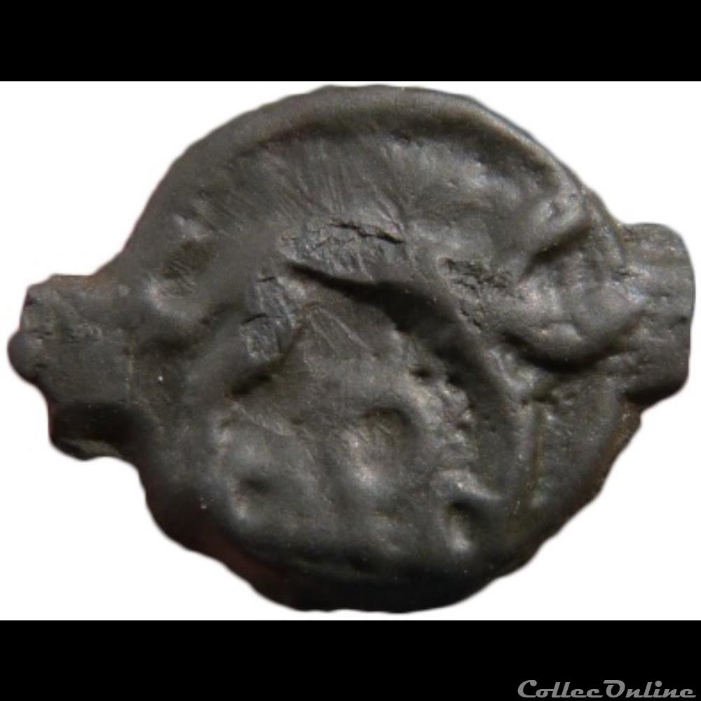 Série 38 ( classe I c ) potin à la tête d'indien / sanglier à droite monnaie antique gauloise serie 38 classe i c potin a la tete indien sanglier a droite