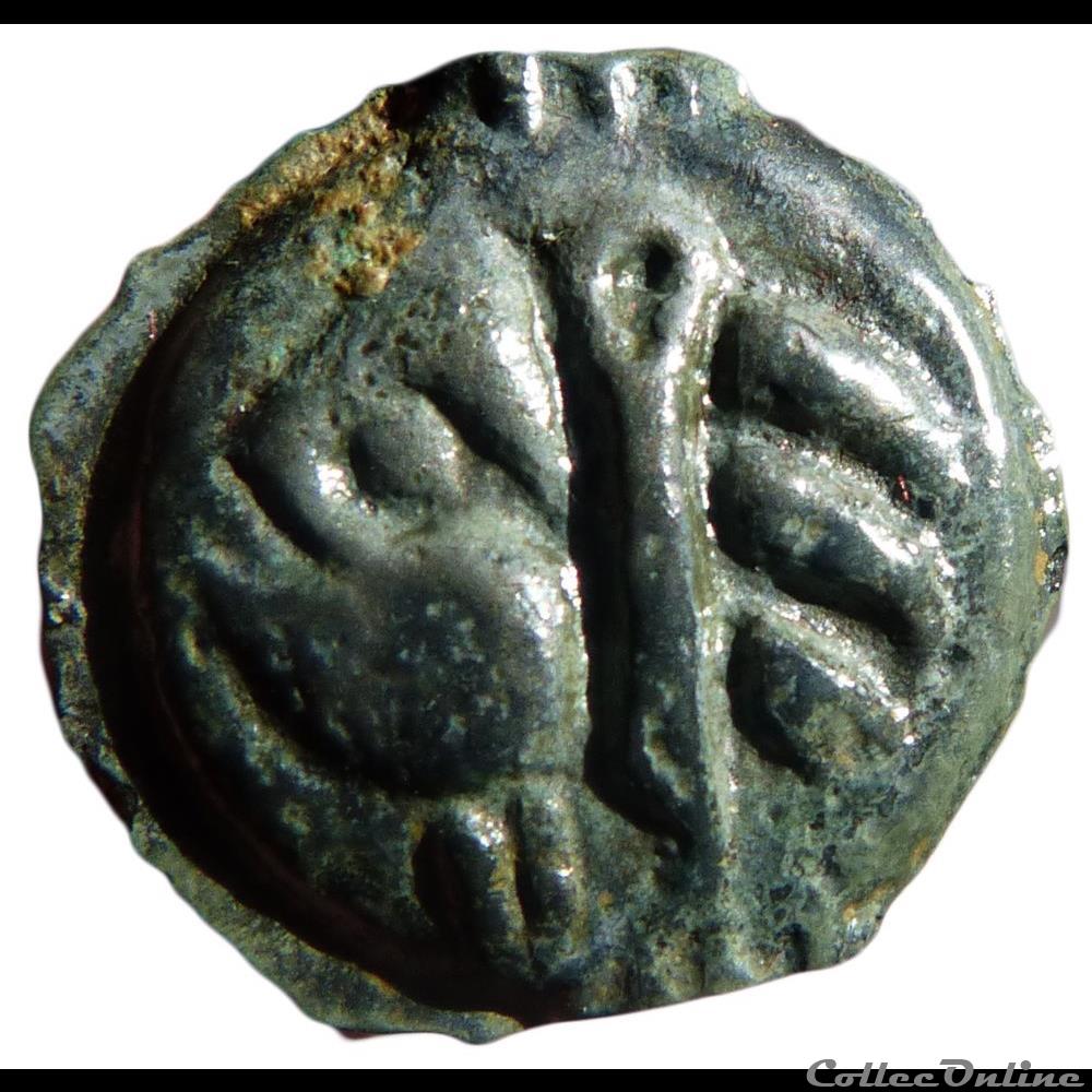 Série 38 ( classe I b ) potin à la tête d'indien monnaie antique gauloise serie 38 classe i b potin a la tete indien