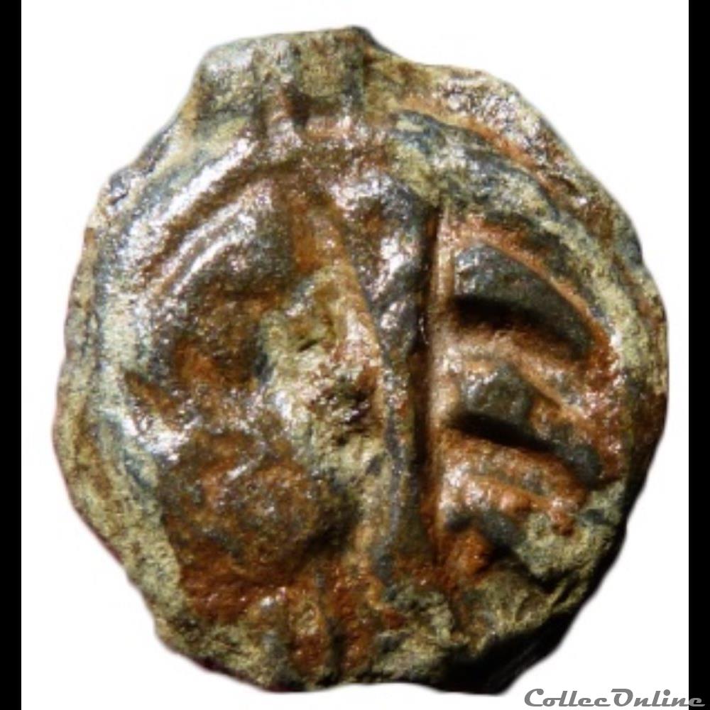 Série 38 ( classe I d ) potin à la tête d'indien monnaie antique gauloise serie 38 classe i d potin a la tete indien