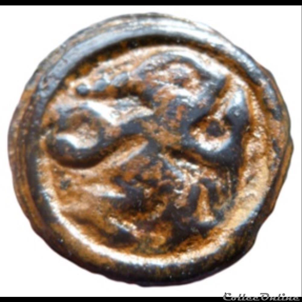 Série 24 DT 155 potin au guerrier courant monnaie antique gauloise serie 24 dt 155 potin au guerrier courant