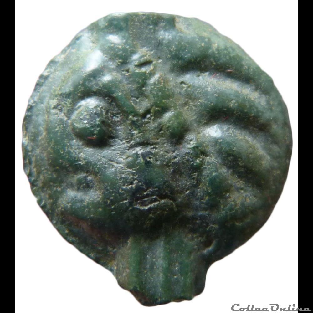 monnaie antique gauloise serie 38 classe i j potin a la tete indien