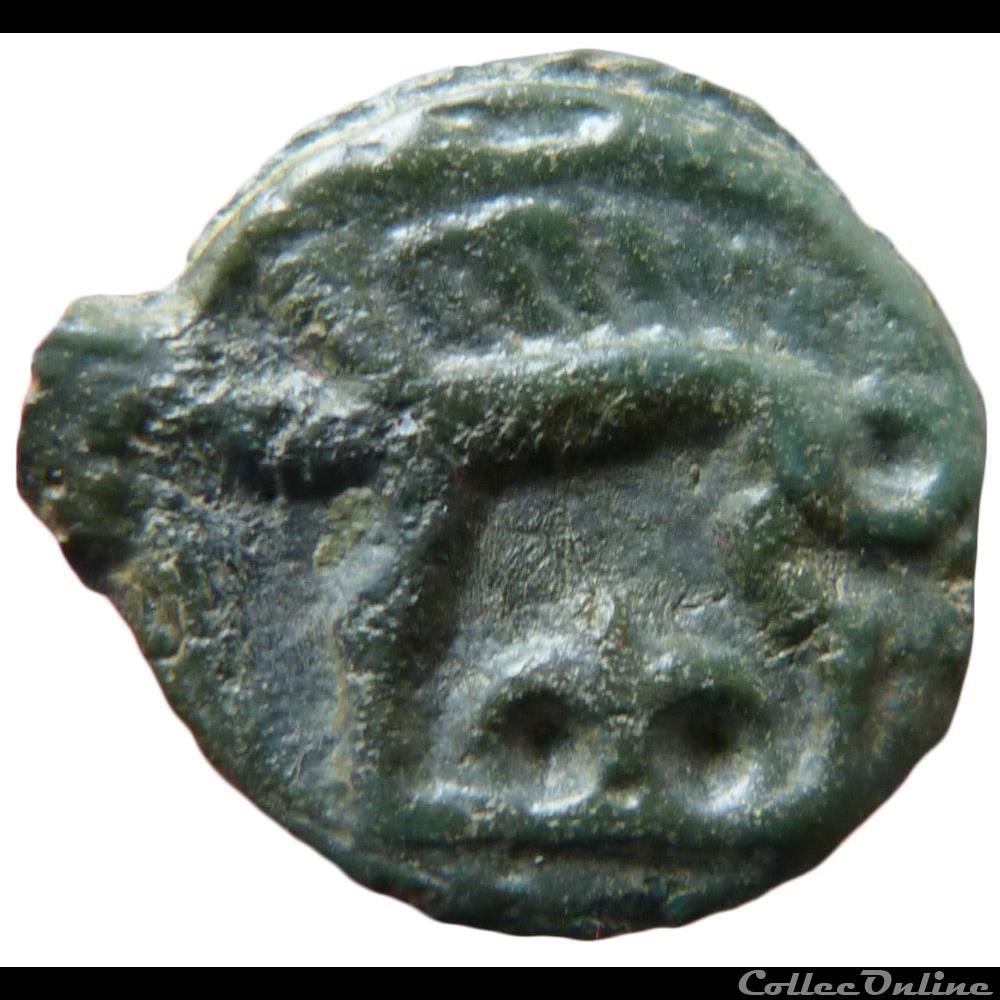 monnaie antique gauloise serie 38 classe i j potin a la tete indien